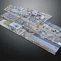 Modern Cartoon Scene Building Base Science Fiction Base Science Base Science Fiction Building 3d model