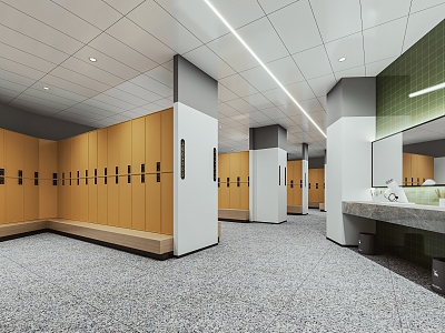 Swimming locker room Gym locker room 3d model