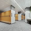 Swimming locker room Gym locker room 3d model