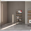 Modern Bookshelf Simple Metal Bookshelf 3d model