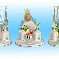 Luxury Perfume Cosmetics Display With Bottles Fresh Fruits And Decorative Flowers