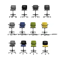 Multicolor Modern Office Chairs With Ergonomic Design Swivel Wheels And Adjustable Features 3d model