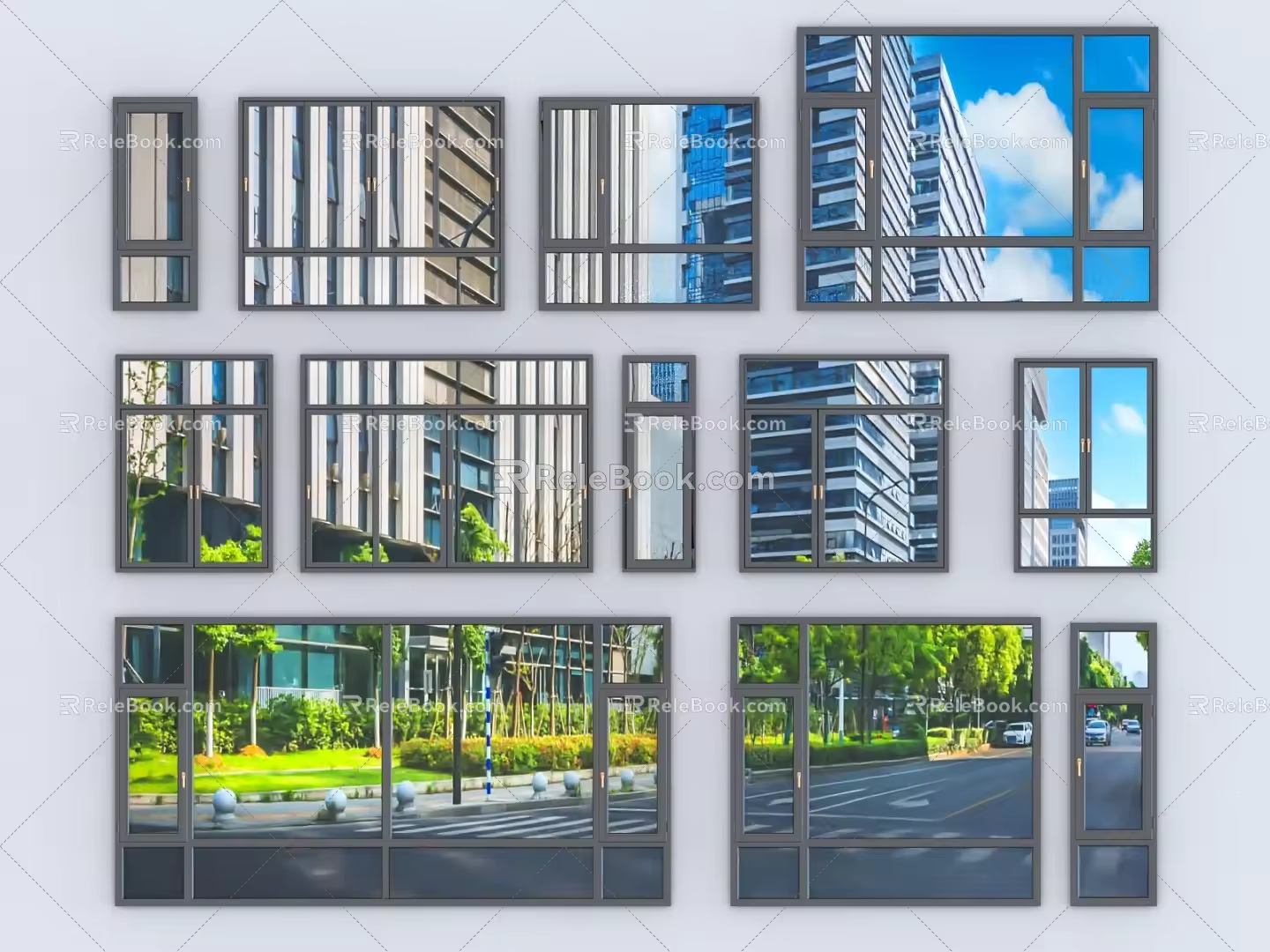 window glass window casement window sliding window aluminum alloy window broken bridge aluminum window bay window balcony window 3d model