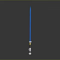 Modern Blue Spire Decorative Structure With White Base And Yellow Accent