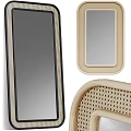 Stylish Modern Mirrors With Rattan Frames In Black And Beige Shapes