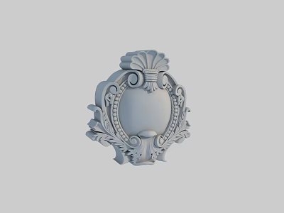 Ornate Classical Carved Wall Decor With Intricate Leaf And Scroll Motifs 3d model