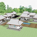 Charming Homestay Building With White Roofs Garden Pool And Lush Greenery