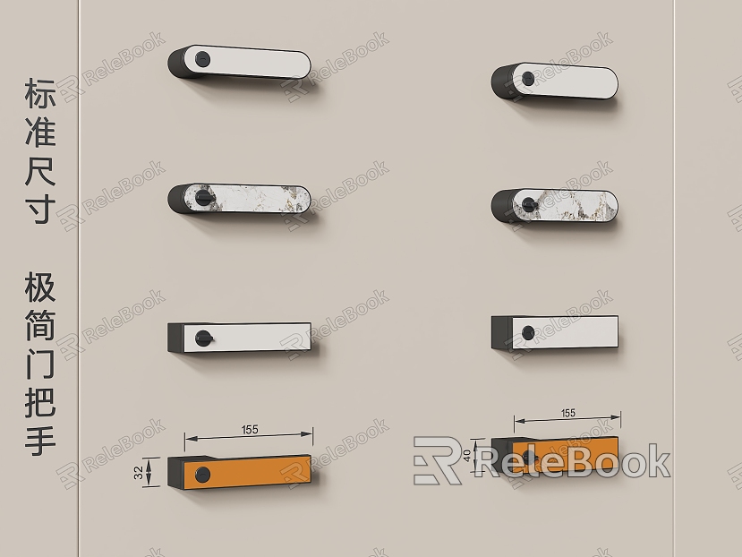 Minimalist Door Handle Room Door Handle Door Handle Toilet Handle model