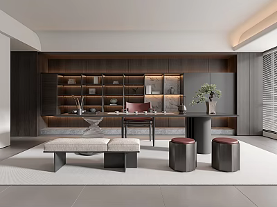 Elegant Modern Bedroom Interior Design With Platform Bed Nightstand Artwork And Soft Rug 3d model