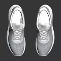 Pair of White and Gray Mesh Running Shoes With Lightweight Design For Athletic Activities