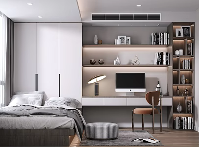 Light Luxury Tatami Bedroom Tatami 3d model