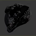 Futuristic Weapon Helmet With Tactical Metal Design And Advanced Mechanical Components
