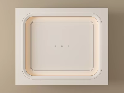 Modern Ceiling Design with Square Frame Soft Light Strip and Three Small Dots 3d model