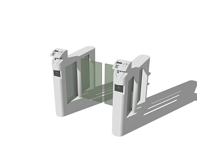 Public Facility Smart Turnstile With Glass Barriers For Access Control 3d model