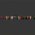 Colorful Miniature Figurines Arranged In Circular Formation On Gray Background