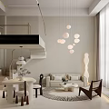 Loft Living Room With Pendant Lights And Minimalist Decor