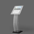 Modern Interactive Information Kiosk With Transparent Curved Stand And Touchscreen 3d model