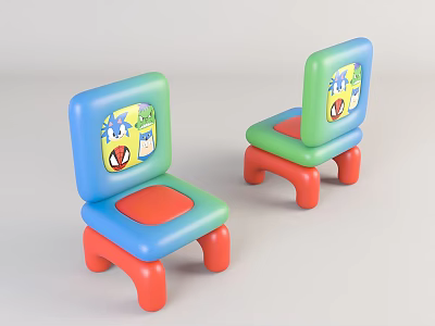 Cartoon children's chair 3d model