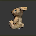 Adorable Light Brown Plush Doll With Big Blue Eyes And Soft Fur
