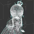 Game Character With Brown Pigtails Golden Crown Elf Ears Black White Outfit And Golden Accents