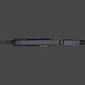 Futuristic Sci Fi Weapon With Metallic Body Green Light And Red Stripes Design