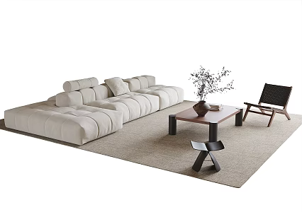 Modern Sofa Coffee Table Combination Coffee Table Multiplayer Sofa 3d model