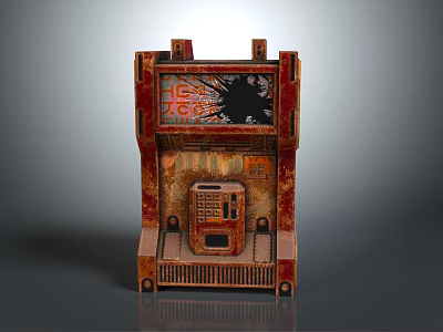 Vintage Arcade Machine Model Home Decor with GAME OVER Screen and Retro Design 3d model