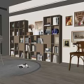 Bookcase Bookshelf Ornaments Book Decorative Cabinet 3d model