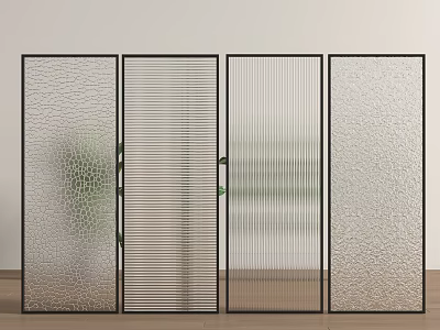 Modern Glass Room Dividers With Diverse Textures For Interior Decoration 3d model