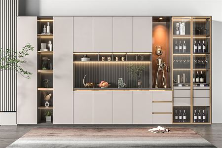 Light Luxury Wine Cabinet 3d model