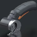 Ergonomic Cutting Utility Tool With Black Handle Orange Accent And Metal Blade