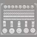 Plaster Moldings Decorative Assortment With Various Ornamental Patterns And Designs 3d model