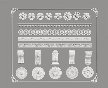 European-style gypsum line wall board gypsum line 3d model