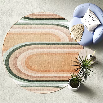Modern round carpet decoration 3d model