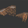 Industrial Metal Platform Equipment With Stairs Support Frames And Safety Railings