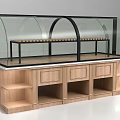 Wooden Display Cabinet Shelf with Glass Cover Countertop Drawers and Storage Shelves for Retail