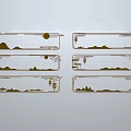 Wooden Sculpture Carvings Long Strip Designs With Mountains Sun And Lanterns