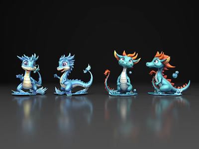 Dinosaur cartoon dragon dinosaur cartoon dragon cartoon material cartoon animal character cartoon material beautiful Chen art 3d model