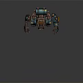 Mechanical Robot Character In Sci Fi Style With Blue Green Armor And Antenna