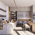 Japanese terrazzo Modern minimalist coffee shop 3d model