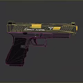 Tactical Corax Vipers Pistol With Black Textured Grip Yellow Accents And Green Sight