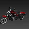 Red Cruiser Motorcycle With Black Seat And Stylish Chrome Accents Design