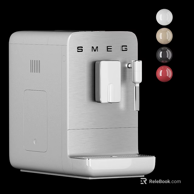 SMEG Modern Silver Kitchen Appliance With Color Options And Compact Design 3d model