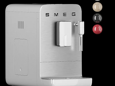 SMEG Modern Silver Kitchen Appliance With Color Options And Compact Design 3d model