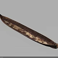 Traditional Wooden Canoe A Classic Water Transportation Vessel with Curved Ends