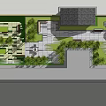Roof Garden Design With Lush Palm Trees Seating Areas And Paved Walkways