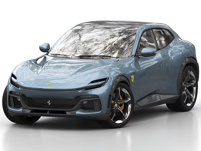 Ferrari Blue Crossover SUV With Modern Sporty Design And Alloy Wheels 3d model