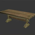 Classic Wooden Long Table With Solid Wood Top And Sturdy Leg Design For Home Use