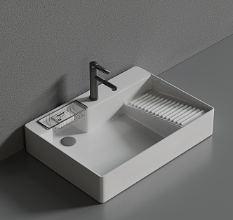 Bathroom basin ceramic basin integrated basin 3d model