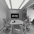 Modern Bright Public Office Area With Large Conference Table Ergonomic Chairs And Cozy Lounge Space